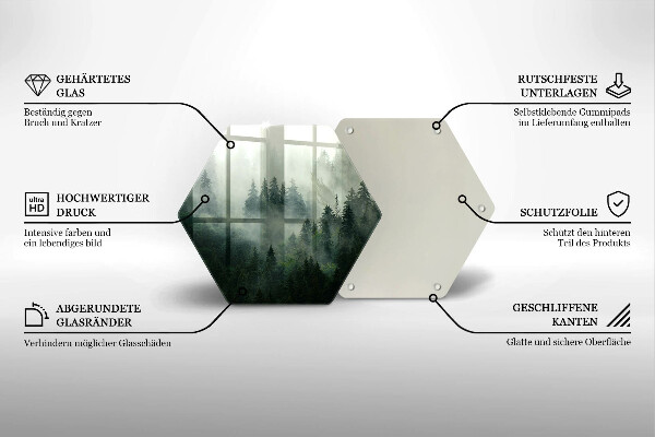 Tabla de cortar de vidrio Paisaje de bosque brumoso