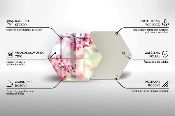 Tabla de cortar de vidrio Flores de manzana de la naturaleza