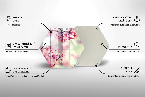 Tabla de cortar de vidrio Flores de manzana de la naturaleza