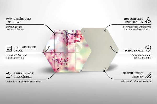 Tabla de cortar de vidrio Flores de manzana de la naturaleza
