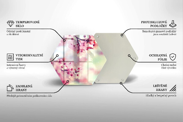 Tabla de cortar de vidrio Flores de manzana de la naturaleza