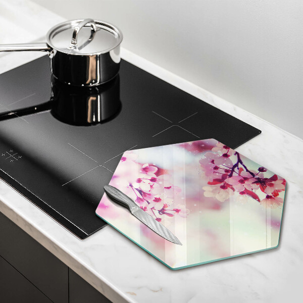 Tabla de cortar de vidrio Flores de manzana de la naturaleza