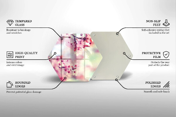 Tabla de cortar de vidrio Flores de manzana de la naturaleza