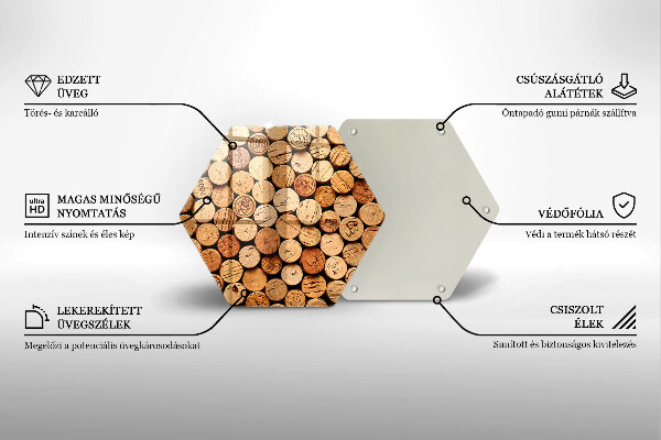 Tabla de cortar de vidrio Patrón de corchos de vino