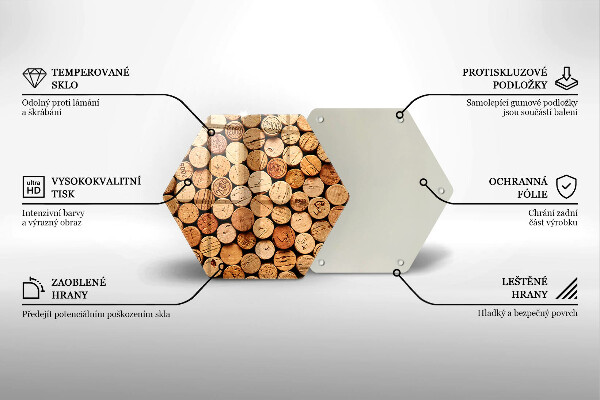 Tabla de cortar de vidrio Patrón de corchos de vino