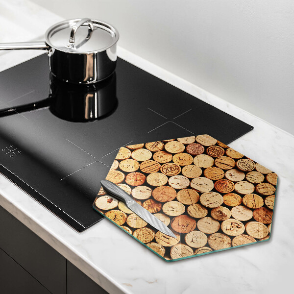 Tabla de cortar de vidrio Patrón de corchos de vino