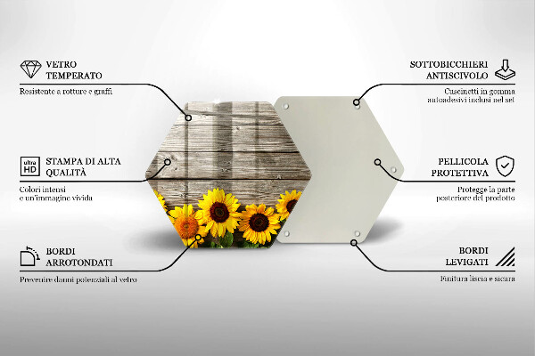Tabla de cortar de vidrio Girasoles en tablas