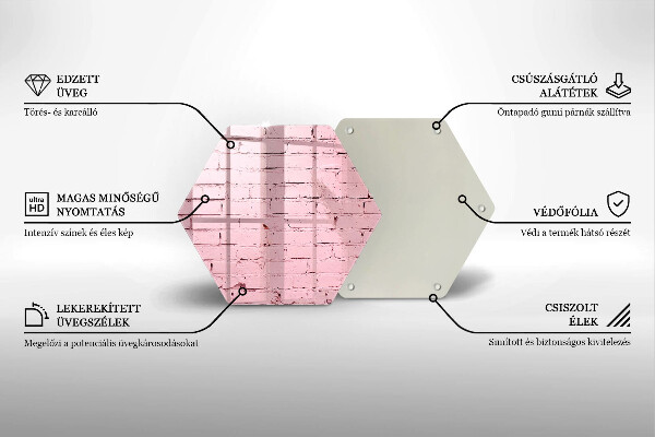 Tabla de cortar de vidrio Pared de ladrillos de colores pastel