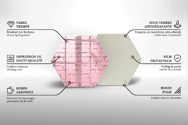 Tabla de cortar de vidrio Pared de ladrillos de colores pastel