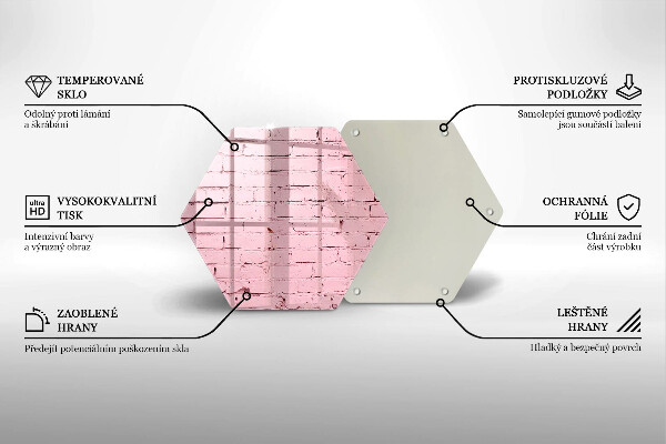 Tabla de cortar de vidrio Pared de ladrillos de colores pastel