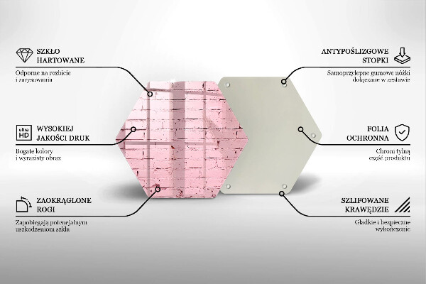 Tabla de cortar de vidrio Pared de ladrillos de colores pastel