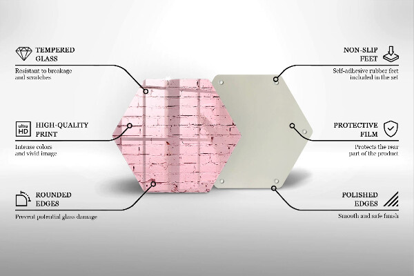 Tabla de cortar de vidrio Pared de ladrillos de colores pastel