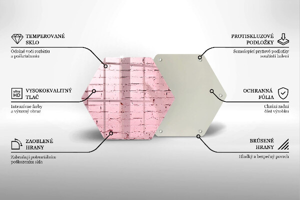 Tabla de cortar de vidrio Pared de ladrillos de colores pastel