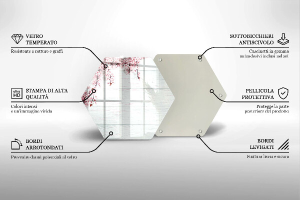 Tabla de cortar de vidrio Flores en las tablas