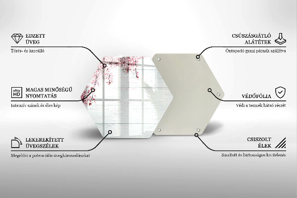 Tabla de cortar de vidrio Flores en las tablas
