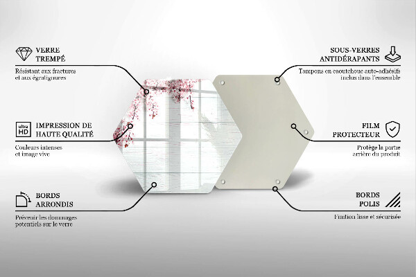 Tabla de cortar de vidrio Flores en las tablas