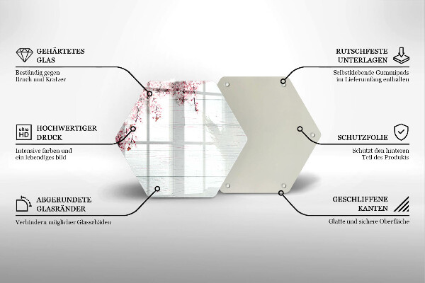 Tabla de cortar de vidrio Flores en las tablas