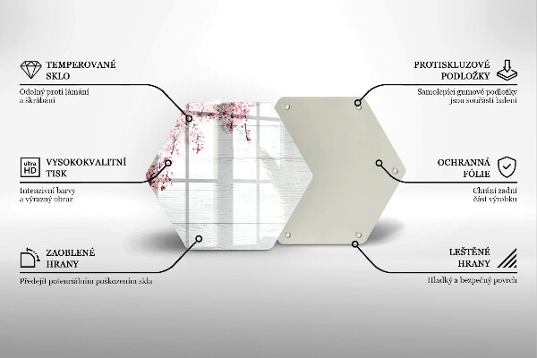 Tabla de cortar de vidrio Flores en las tablas