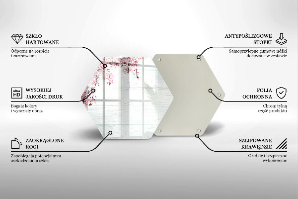 Tabla de cortar de vidrio Flores en las tablas
