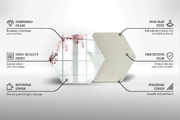 Tabla de cortar de vidrio Flores en las tablas