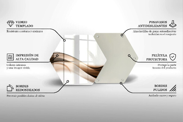 Tabla de cortar de vidrio Líneas marrones abstractas