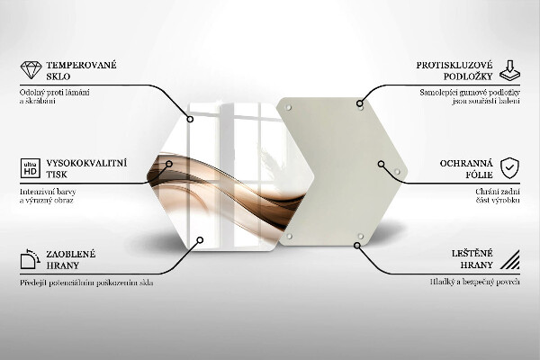 Tabla de cortar de vidrio Líneas marrones abstractas