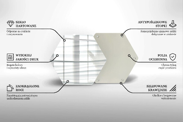Tabla de cortar de vidrio Estructura moderna