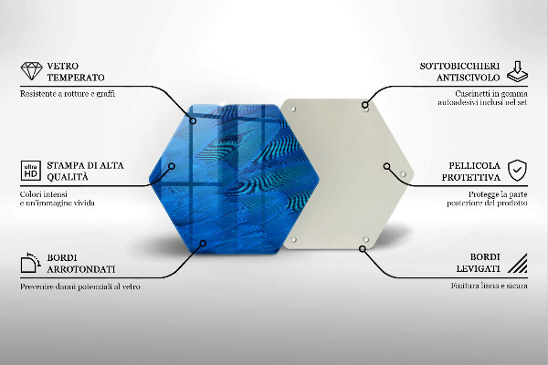 Tabla de cortar de vidrio Plumas de ave