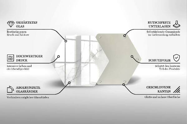 Tabla de cortar de vidrio Fondo de piedra de mármol