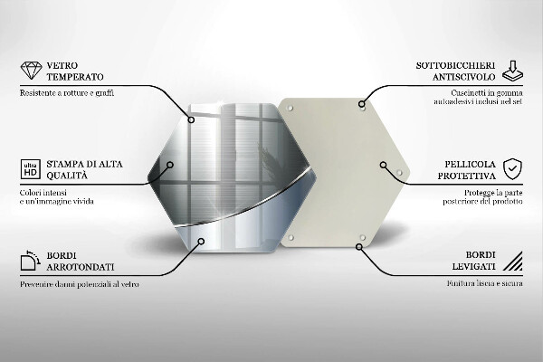 Tabla de cortar de vidrio Patrón de abstracción de metal