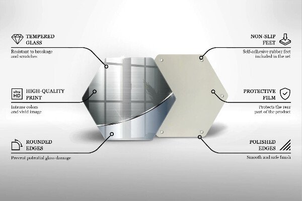 Tabla de cortar de vidrio Patrón de abstracción de metal