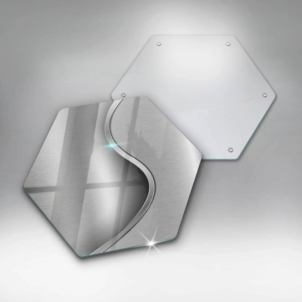 Tabla de cortar de vidrio Metal plateado abstracto