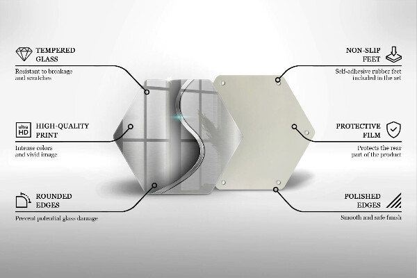 Tabla de cortar de vidrio Metal plateado abstracto