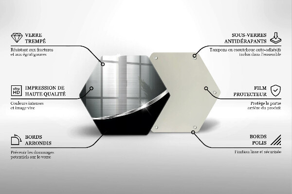 Tabla de cortar de vidrio Abstracción con metal
