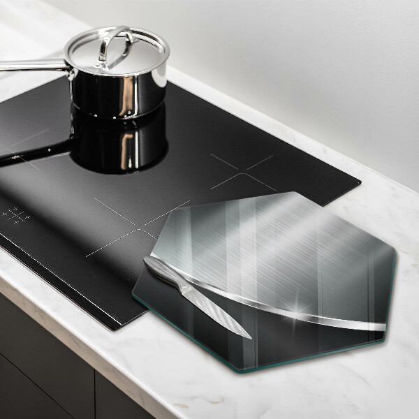 Tabla de cortar de vidrio Abstracción con metal