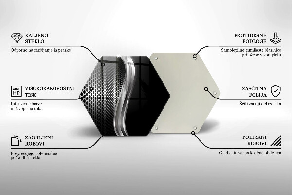 Tabla de cortar de vidrio Estructura metálica