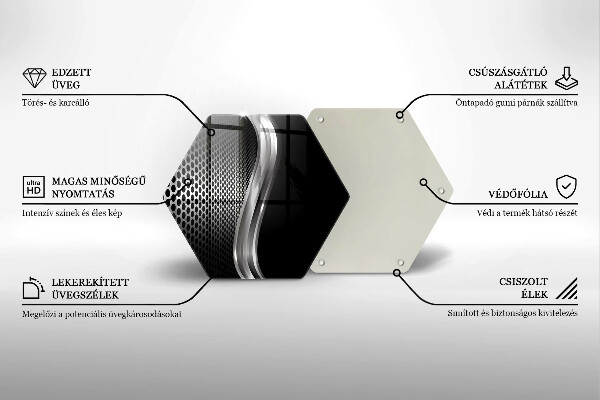 Tabla de cortar de vidrio Estructura metálica