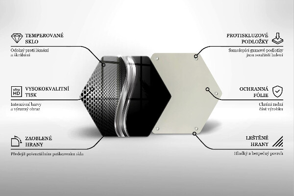 Tabla de cortar de vidrio Estructura metálica