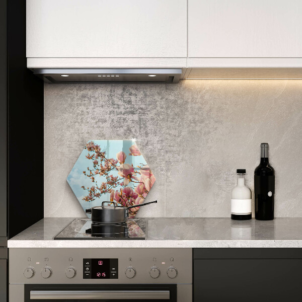 Tabla de cortar de vidrio Árbol de flores rosadas