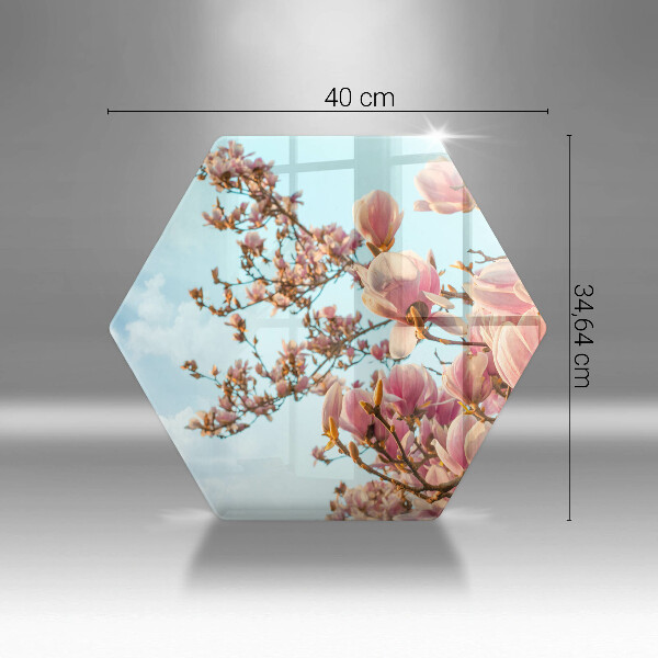 Tabla de cortar de vidrio Árbol de flores rosadas