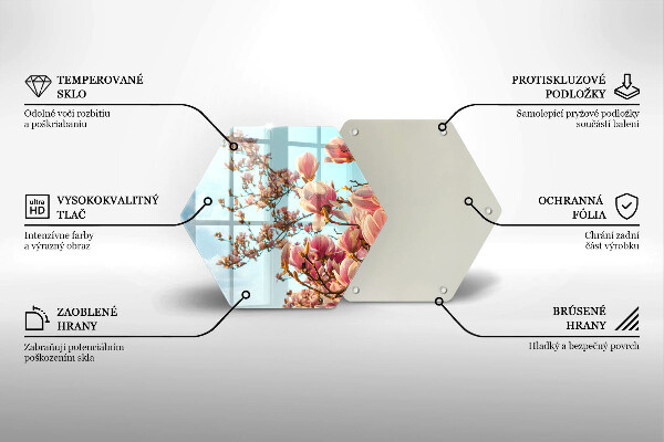Tabla de cortar de vidrio Árbol de flores rosadas