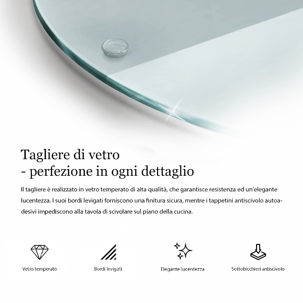 De vidrio templado transparente 30 cm