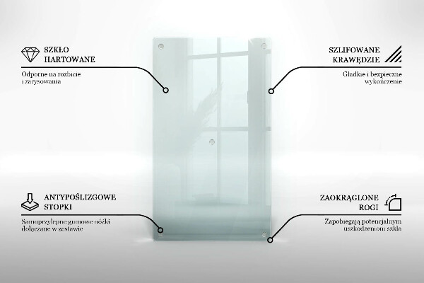 Tabla de cortar de vidrio transparente 52x30 cm