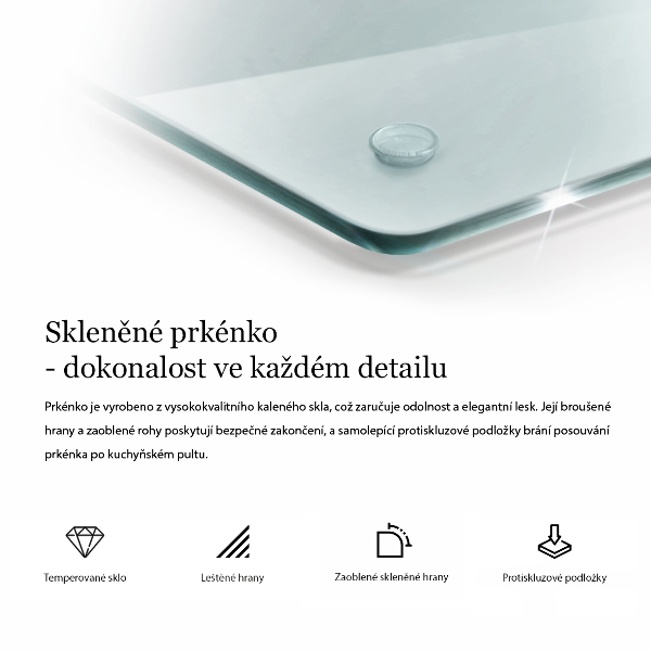 Tabla de cortar de vidrio transparente 80x52 cm