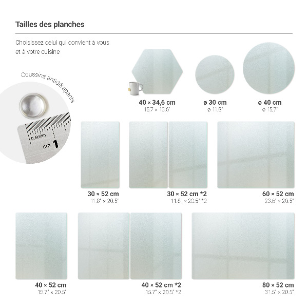 Tablas para picar, juego de 2 unidades, 30 x 52 cm