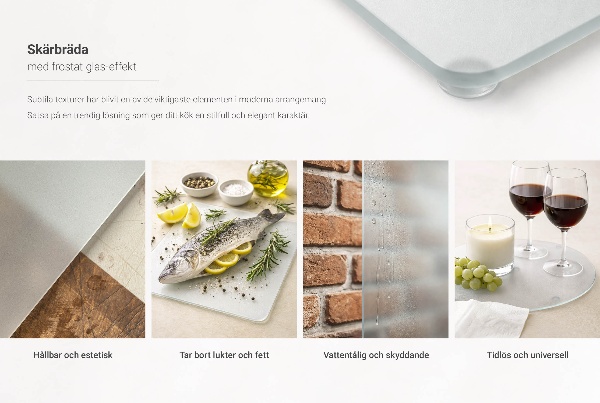 Tabla de cortar de vidrio en tamaño 52 x 30 cm