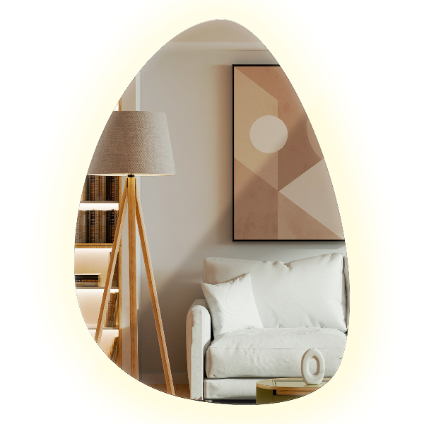 Espejo LED con forma de huevo 57x80 cm