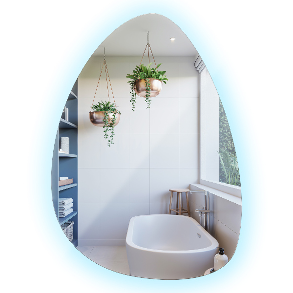 Espejo LED con forma de huevo 57x80 cm