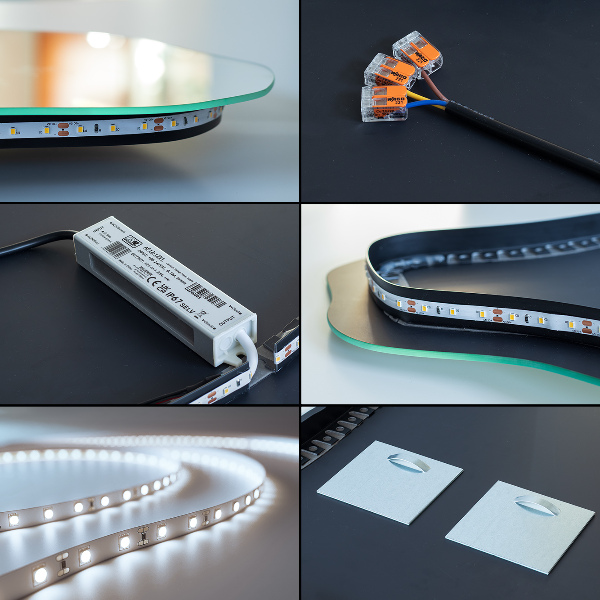 Espejo LED con forma de huevo 57x80 cm