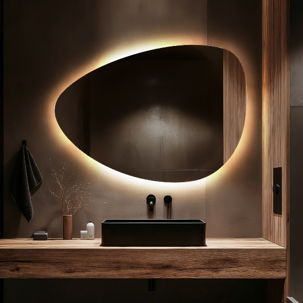 Espejo LED con forma de huevo 64x90 cm